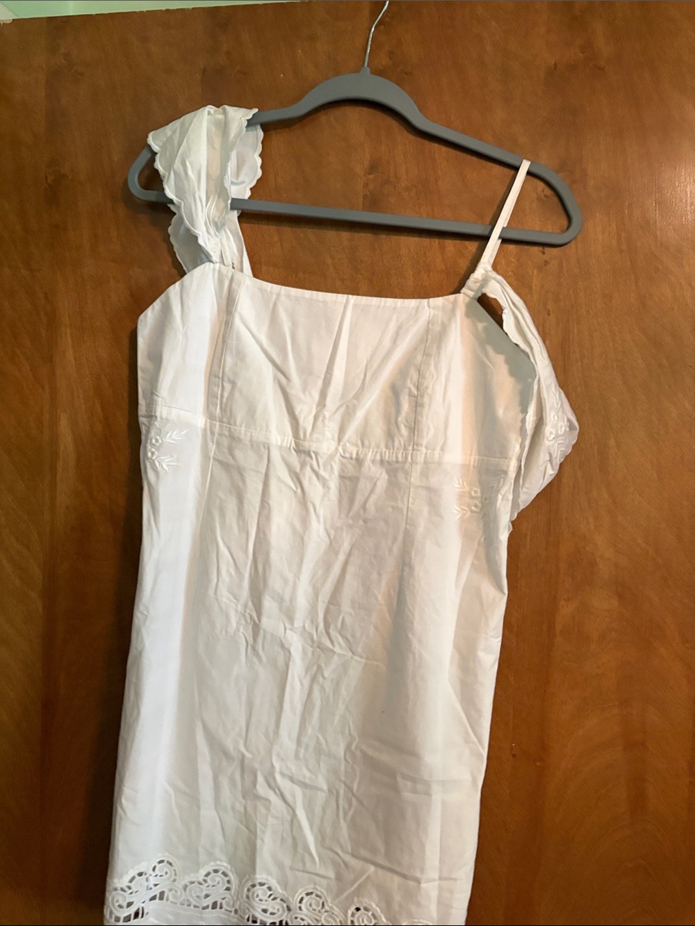 LPA White Eyelet-Trim Camisole Dress